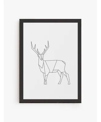 Cuadro Alce Geométrico Lineal | Be Minimal