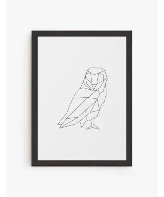 Cuadro Búho Geométrico Lineal | Be Minimal