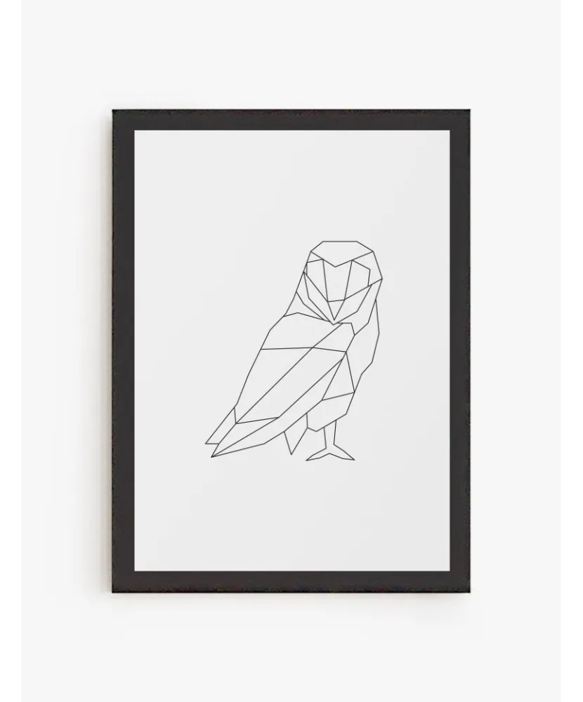Cuadro Búho Geométrico Lineal | Be Minimal