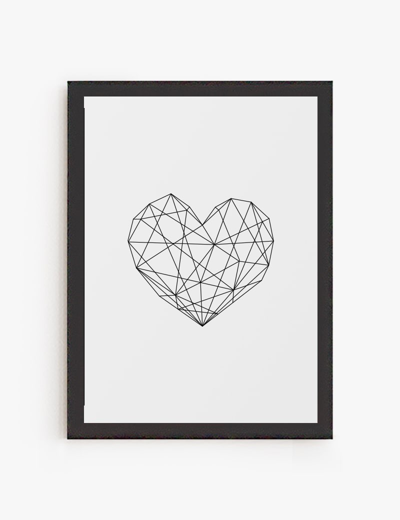 Lámina impresa | Cuadro Corazón Geométrico