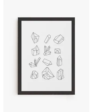 Cuadro Minerales Geométricos Lineal | Be Minimal