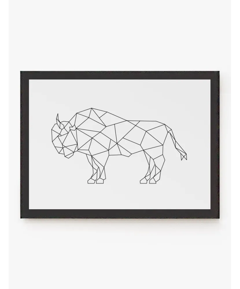 Cuadro Bisonte Geométrico Lineal | Be Minimal