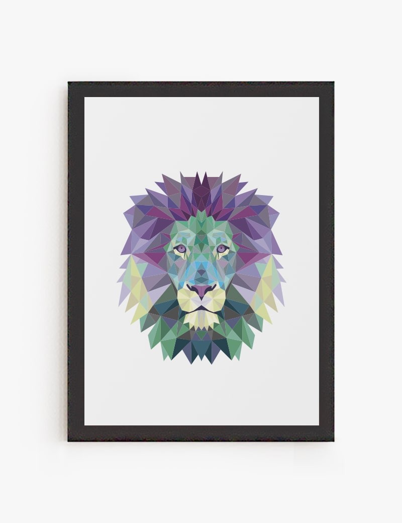 Lámina impresa | Cuadro León Geométrico