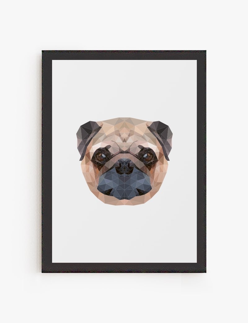 Lámina impresa | Cuadro Pug Geométrico
