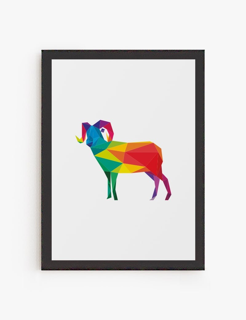 Lámina impresa | Cuadro Cabrito color Geométrico