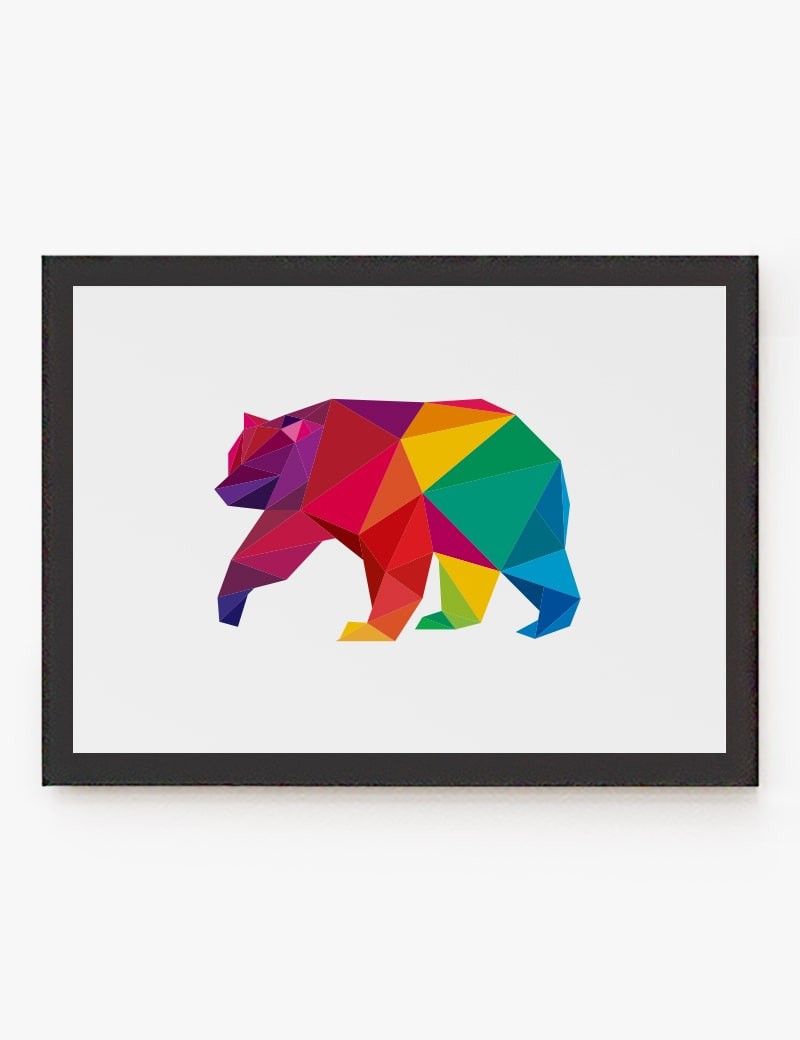 Lámina impresa | Cuadro Oso color Geométrico
