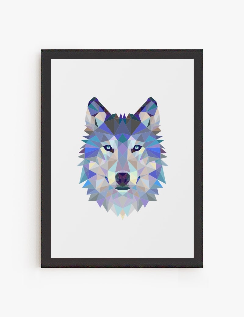 Lámina impresa | Cuadro Lobo Geométrico