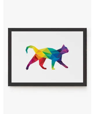 Cuadro Gato color Geométrico | Be Minimal