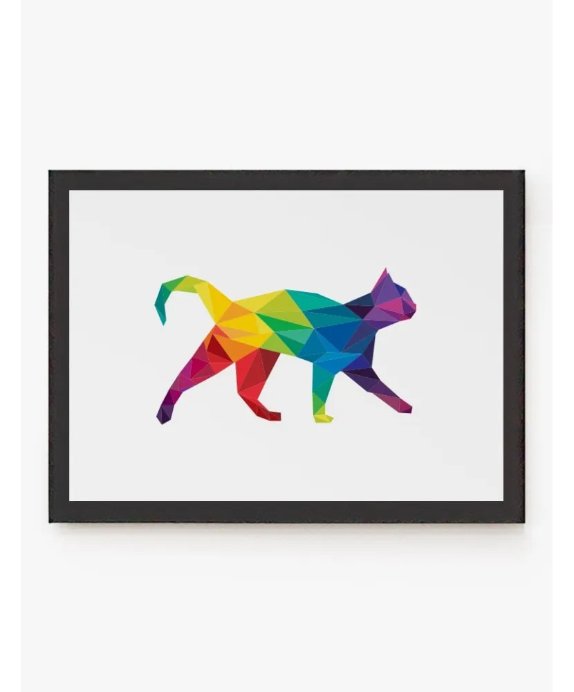 Cuadro Gato color Geométrico | Be Minimal
