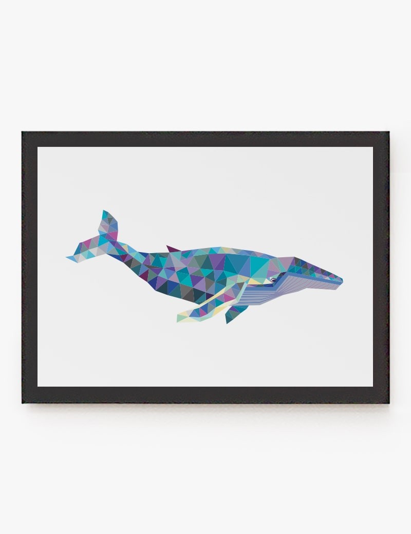 Lámina impresa | Cuadro Ballena Geométrica