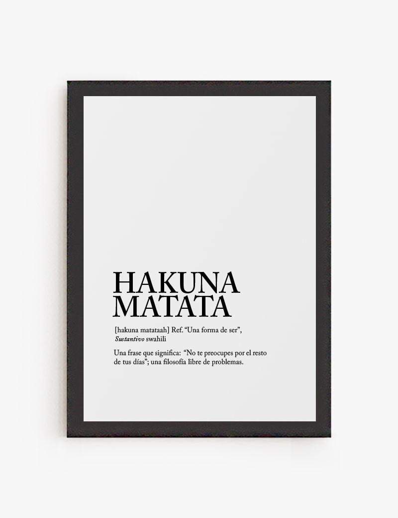 Lámina impresa | Cuadro Hakuna Matata