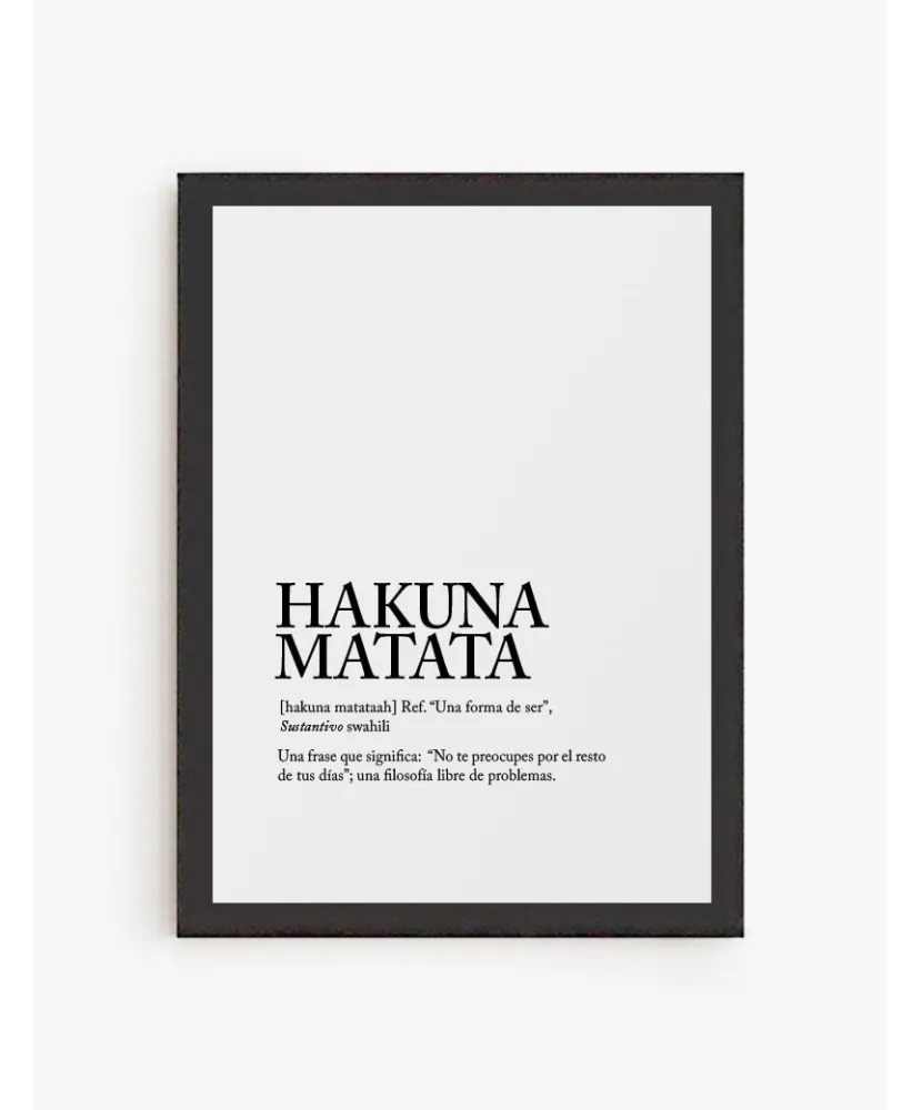 Cuadro Hakuna Matata | Be Minimal