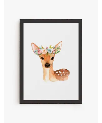 Cuadro Ciervito Flores | Be Minimal