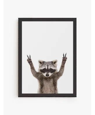 Cuadro Mapache Peace | Be Minimal
