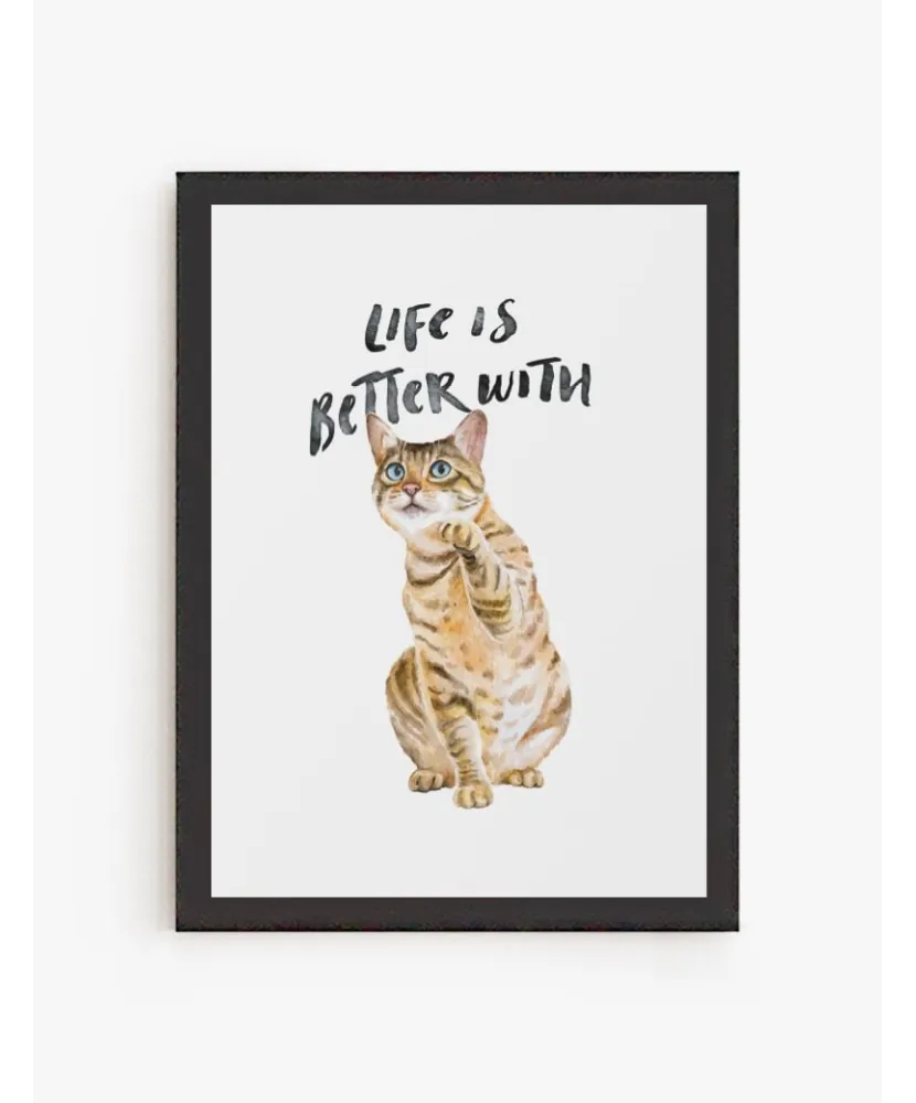 Cuadro La vida es mejor con Gatos | Be Minimal