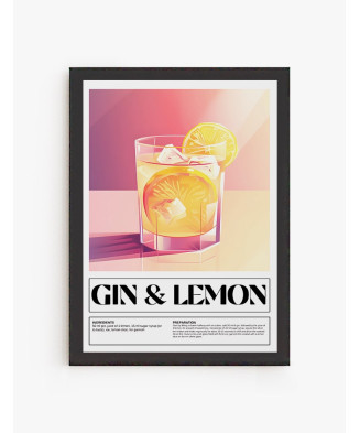 Lámina impresa | Cuadro Cocktail Gin y Lemon