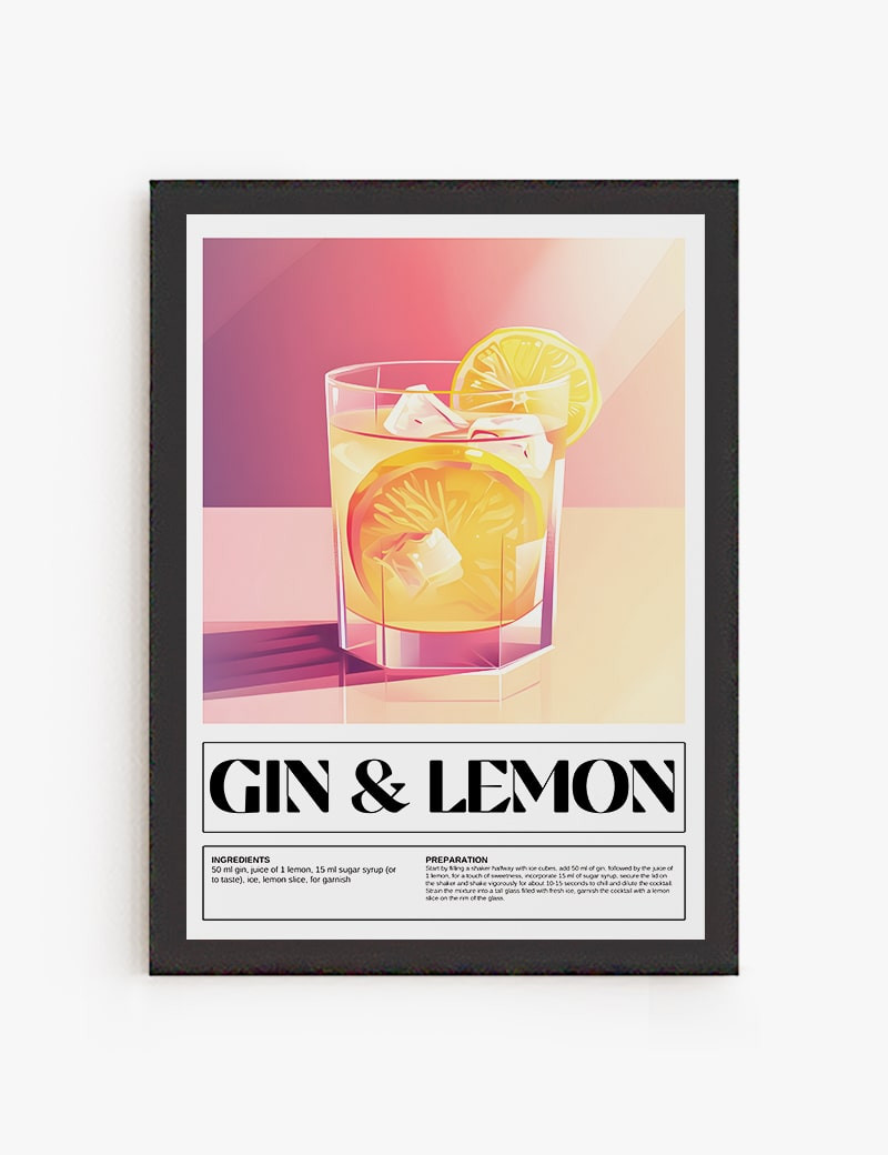 Lámina impresa | Cuadro Cocktail Gin y Lemon