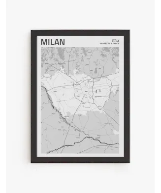 Cuadro Mapa Milan| Be Minimal