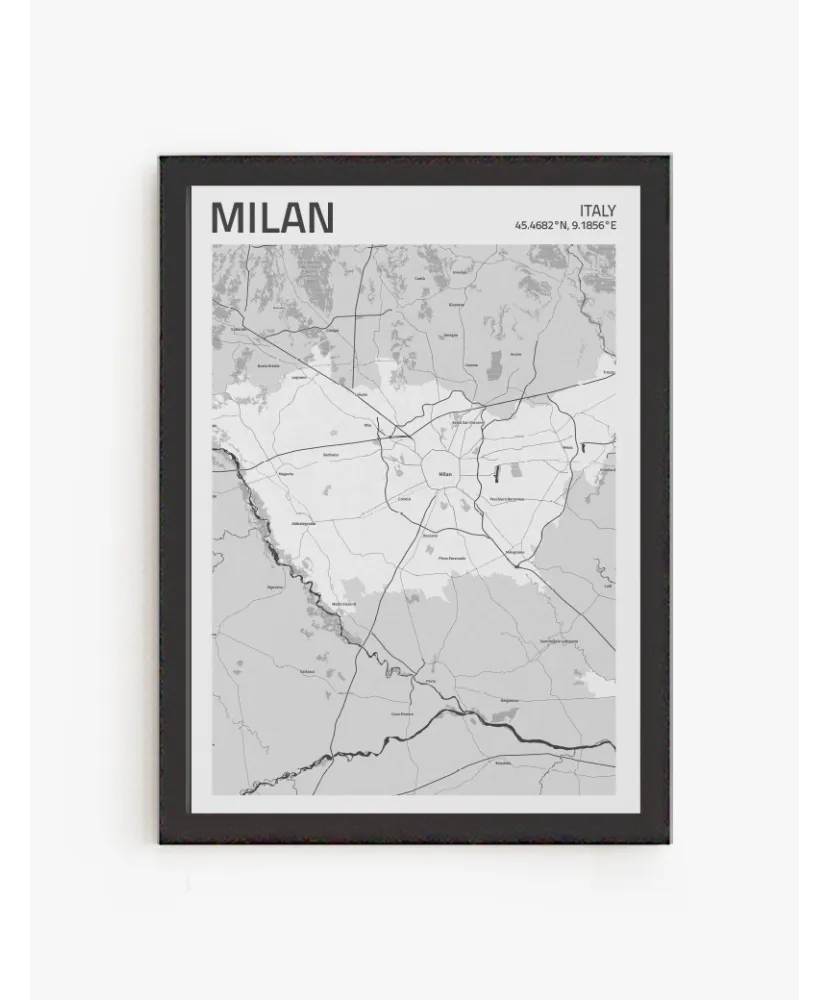 Cuadro Mapa Milan| Be Minimal