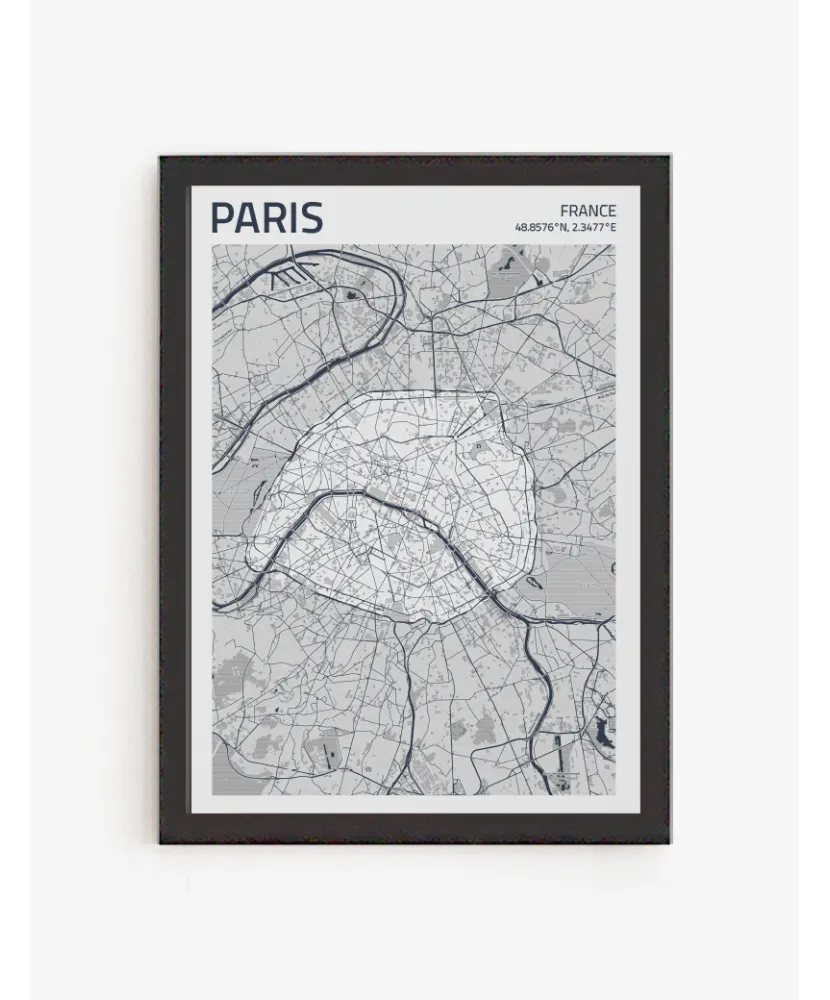 Cuadro Mapa Paris| Be Minimal
