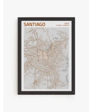 Cuadro Mapa Santiago| Be Minimal