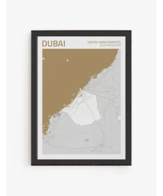 Cuadro Mapa Dubai| Be Minimal
