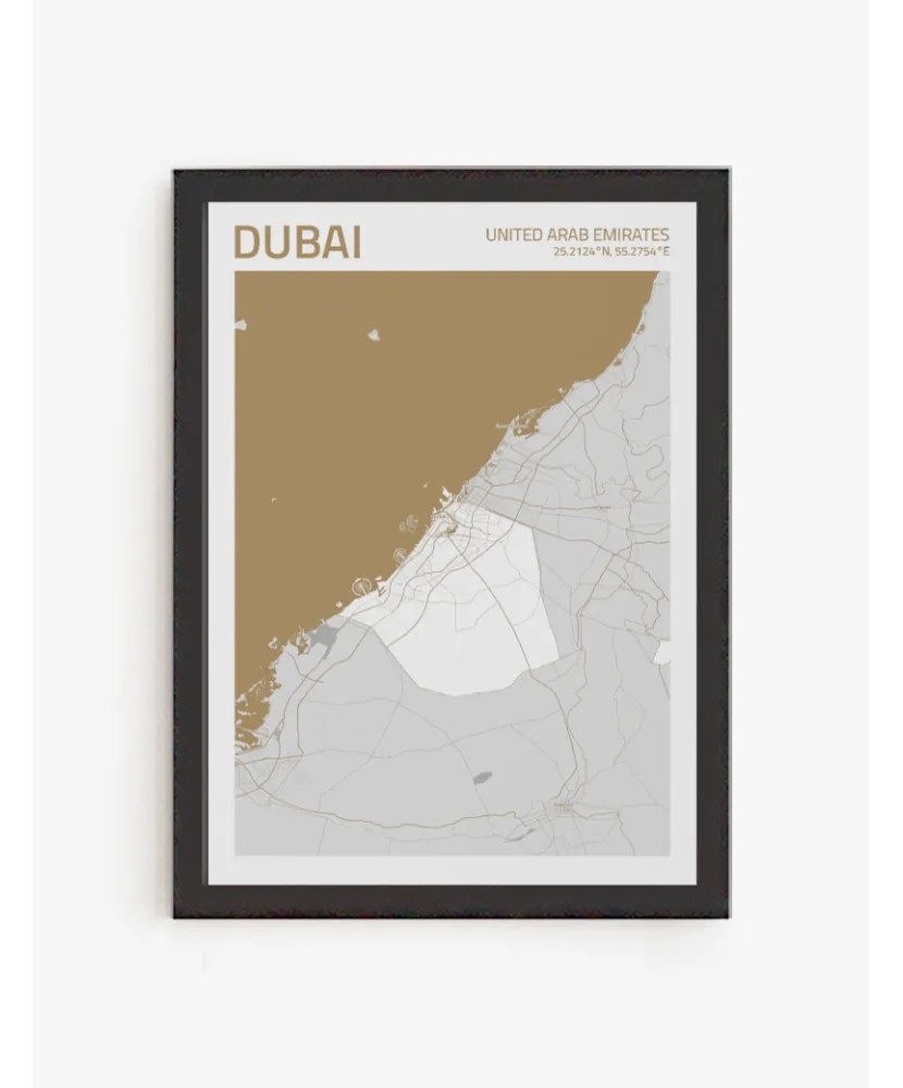 Cuadro Mapa Dubai| Be Minimal