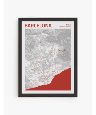 Cuadro Mapa Barcelona | Be Minimal