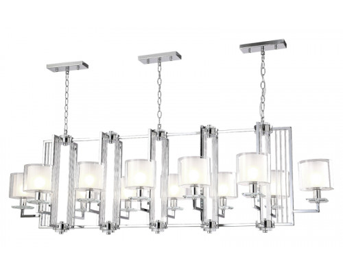 Основное фото Люстра подвесная Crystal Lux NICOLAS SP12 L1600 NICKEL/WHITE: Купить в Интернет магазин освещения GCSVET.RU