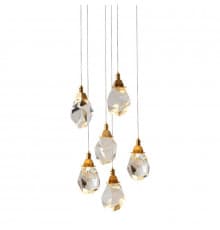 Светильник подвесной Delight Collection Crystal rock II 9701P/6R brass