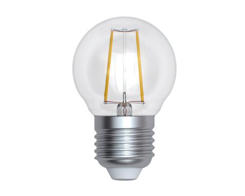 Основное фото Филаментная лампа светодиодная (UL-00005174) Uniel E27 9W 3000K прозрачная LED-G45-9W/3000K/E27/CL PLS02WH: Купить в Интернет магазин освещения GCSVET.RU