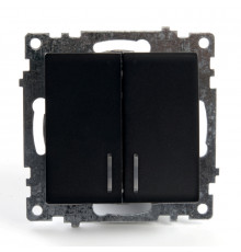 Выключатель 2-клавишный c индикатором Stekker Катрин 39607