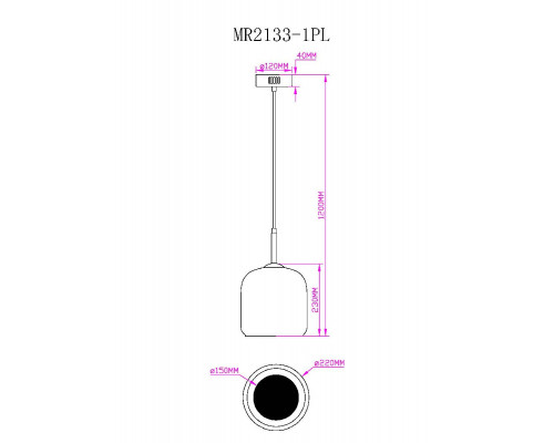 Дополнительное фото Светильник подвесной Myfar Charlie MR2133-1PL: Купить в Интернет магазин освещения GCSVET.RU