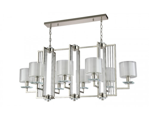 Основное фото Люстра подвесная Crystal Lux Nicolas NICOLAS SP8 L1000 NICKEL/WHITE: Купить в Интернет магазин освещения GCSVET.RU