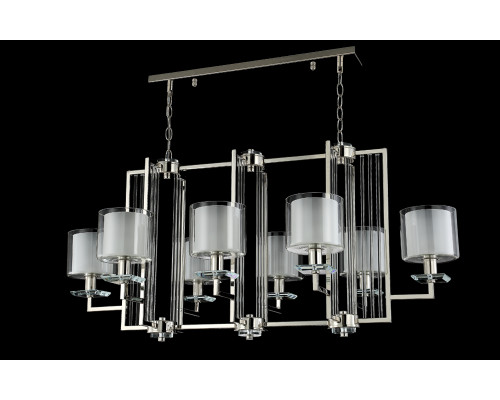 Дополнительное фото Люстра подвесная Crystal Lux Nicolas NICOLAS SP8 L1000 NICKEL/WHITE: Купить в Интернет магазин освещения GCSVET.RU