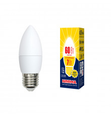 Светодиодная лампочка Volpe Norma C LED-C37-7W/WW/E27/FR/NR картон