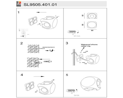 Дополнительное фото Светильник настенный для улицы ST Luce Volti SL9505.401.01: Купить в Интернет магазин освещения GCSVET.RU