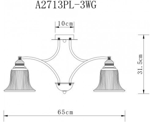 Дополнительное фото Люстра потолочная Arte Lamp Emma A2713PL-3WG: Купить в Интернет магазин освещения GCSVET.RU