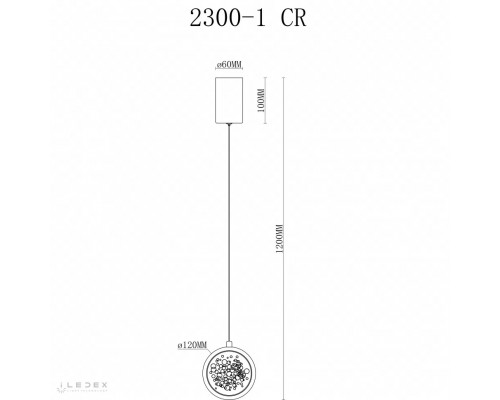 Дополнительное фото Светильник подвесной iLedex Sonos 2300-1 CR: Купить в Интернет магазин освещения GCSVET.RU