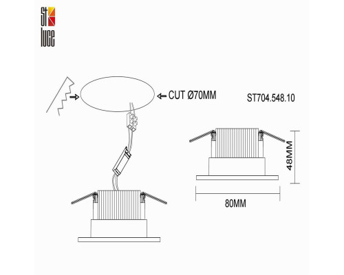 Дополнительное фото Светильник встраиваемый ST Luce ST704 ST704.548.10: Купить в Интернет магазин освещения GCSVET.RU