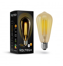 Филаментная лампа светодиодная Voltega E27 6W 2800К золотая VG10-ST64Gwarm6W 5526