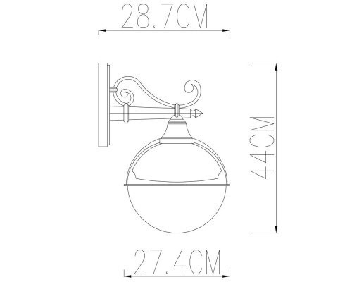 Дополнительное фото Светильник настенный для улицы Arte Lamp Monaco A1492AL-1BK: Купить в Интернет магазин освещения GCSVET.RU