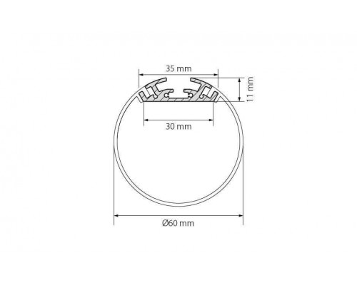 Дополнительное фото Профиль с экраном Arlight SL-ROUND-D60-2500 ANOD+OPAL 020474: Купить в Интернет магазин освещения GCSVET.RU