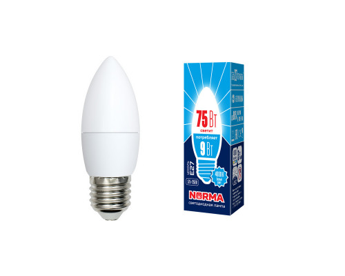 Дополнительное фото Светодиодная лампочка Volpe LED-C37 LED-C37-9W/NW/E27/FR/NR картон: Купить в Интернет магазин освещения GCSVET.RU