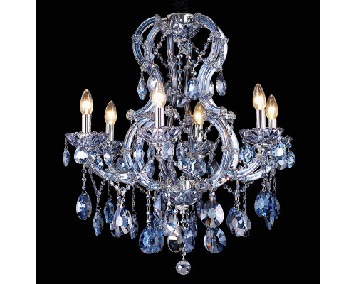 Основное фото Люстра подвесная Natali Kovaltseva Milano 10651/6C CHROME, SAPPHIRE: Купить в Интернет магазин освещения GCSVET.RU