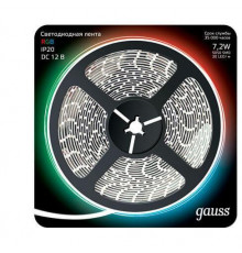 Лента светодиодная Gauss 7,2W/m 30LED/m 5050SMD RGB 5M 312000407