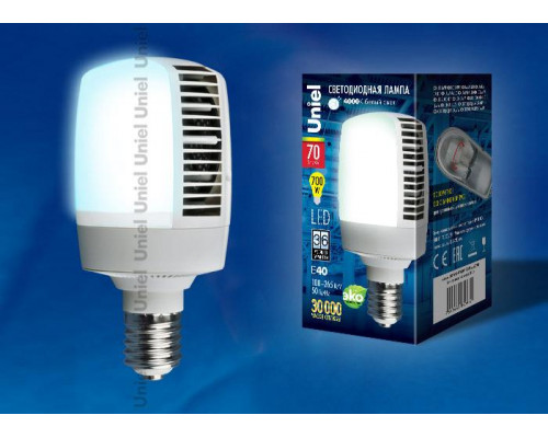 Дополнительное фото Светодиодная лампочка Uniel Venturo M105 LED-M105-70W/DW/E40/FR ALV02WH картон: Купить в Интернет магазин освещения GCSVET.RU