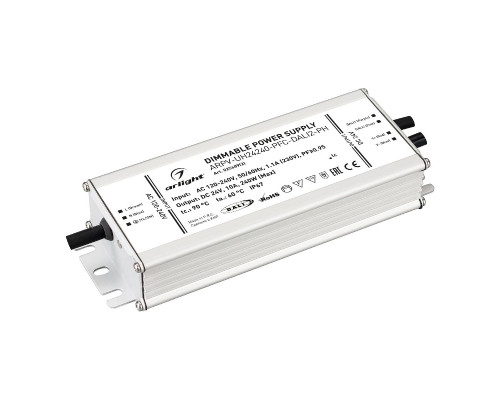 Основное фото Сетевой адаптер Arlight ARPV-UH24240-PFC-DALI2-PH (24V, 10.0A, 240W, IP67) 025689(2): Купить в Интернет магазин освещения GCSVET.RU