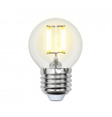 Филаментная лампа светодиодная Uniel E27 5W 3000K прозрачная LED-G45-5W/WW/E27/CL/MB GLM10TR