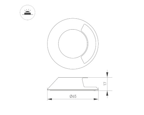 Дополнительное фото Накладка Arlight ART-DECK-CAP-LID1-R65 (SL, STEEL) 045349: Купить в Интернет магазин освещения GCSVET.RU